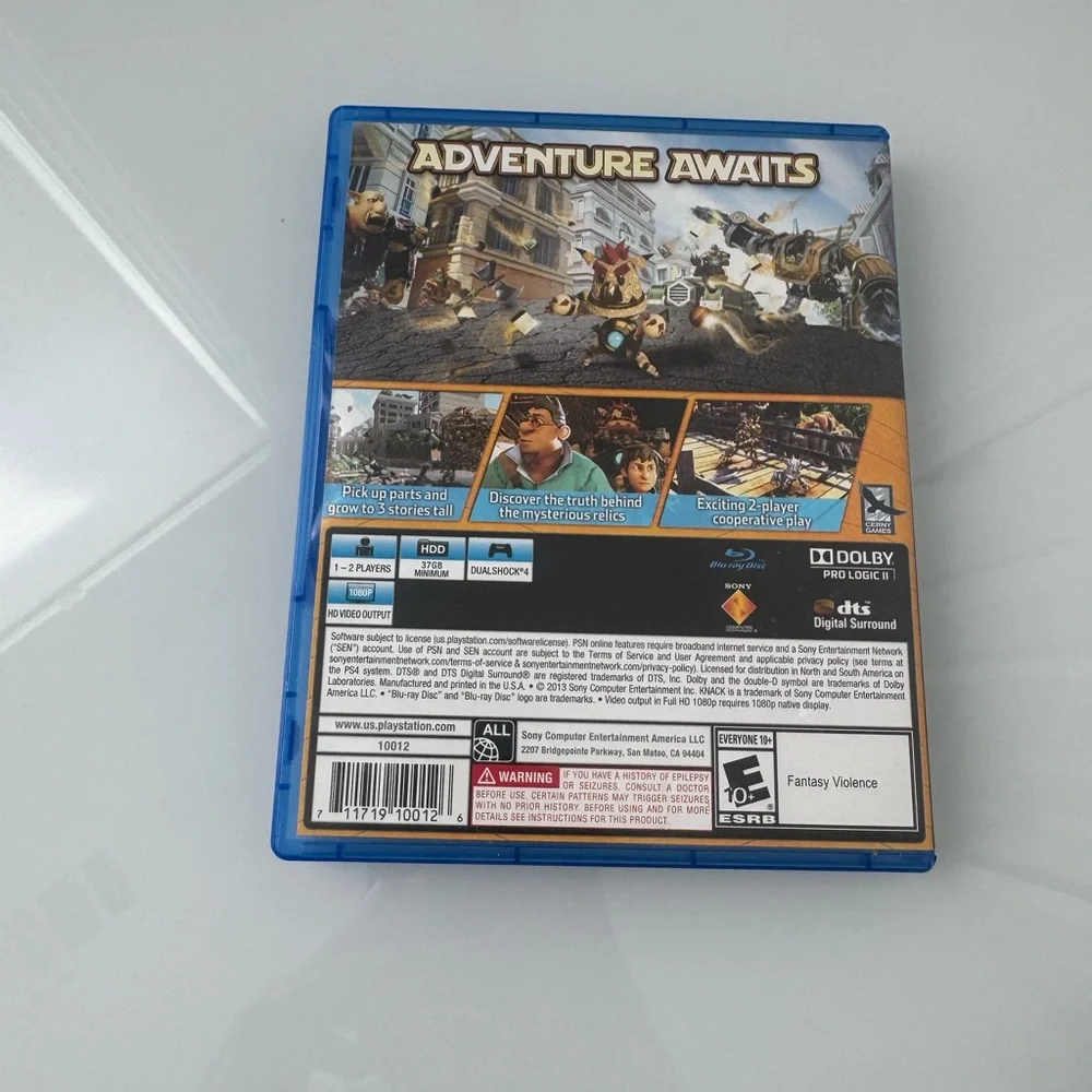 Knack PS4 Video Game - Sony Playstation Exclusive - Blue Case - Multicolor
